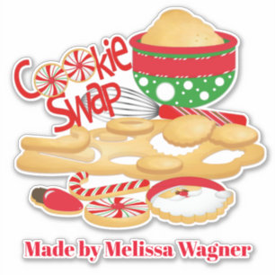 Pegatina Cuta cookie swap agregar nombre cookie estaño o ca
