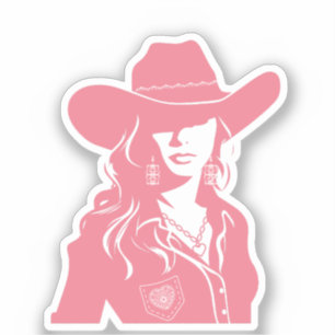 Pegatina Cuta Coquette Chica Rosa Moda de País Occidental