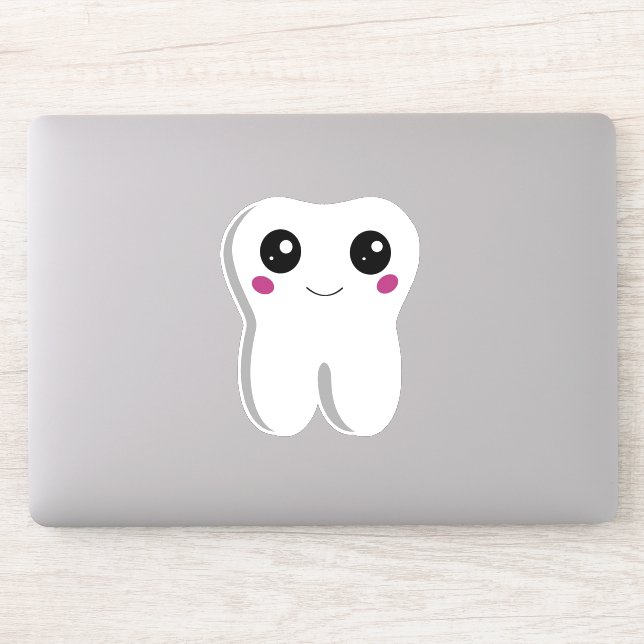 Pegatina Cuta dental dental dental sonriente feliz (Ordenador)
