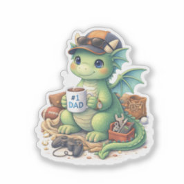 Pegatina Cute #1 Dad Dragon Die-cut Sticker