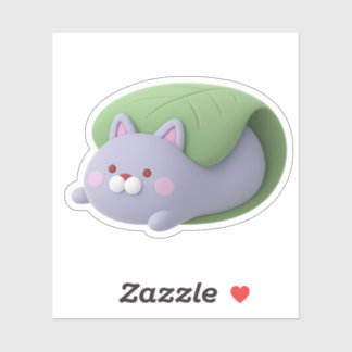 Pegatina Cute 3D Cat Kashiwamochi Japanese Rice Cake Sticke
