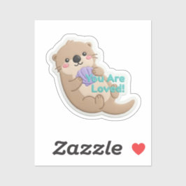 Pegatina Cute 3D Otter "You Are Loved" Digital Sticker