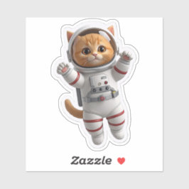 Pegatina Cute 3D Space Astronaut Cat Die-Cut Sticker - Kawa