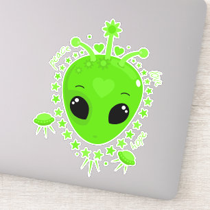 Pegatina Cute Alien Paz Esperanza Amor Kawaii