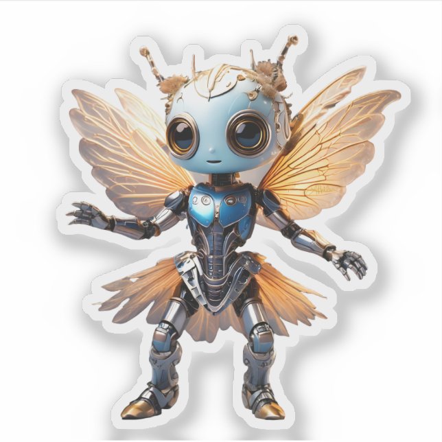 Pegatina Cute Ant Girl Dancing Robot Pixie (Anverso)