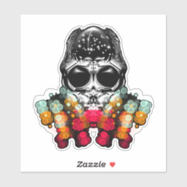 Pegatina Cute araña de otoño con sombrero de gota de rocío