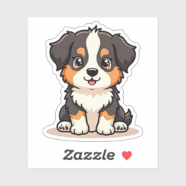 Pegatina Cute Aussie Shepherd Puppy - Sitting Pose