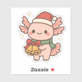 Pegatina Cute Axolotl Christmas Bells Sticker