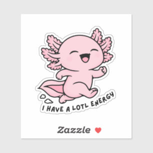 Pegatina Cute Axolotl Lotl Energy divertido Sticker de brom
