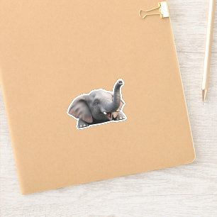 Pegatina Cute Baby Elephant 3D Cartoon Sticker - Feliz pequ