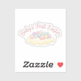 Pegatina Cute Baby’s First Easter Milestone Pastel Eggs 