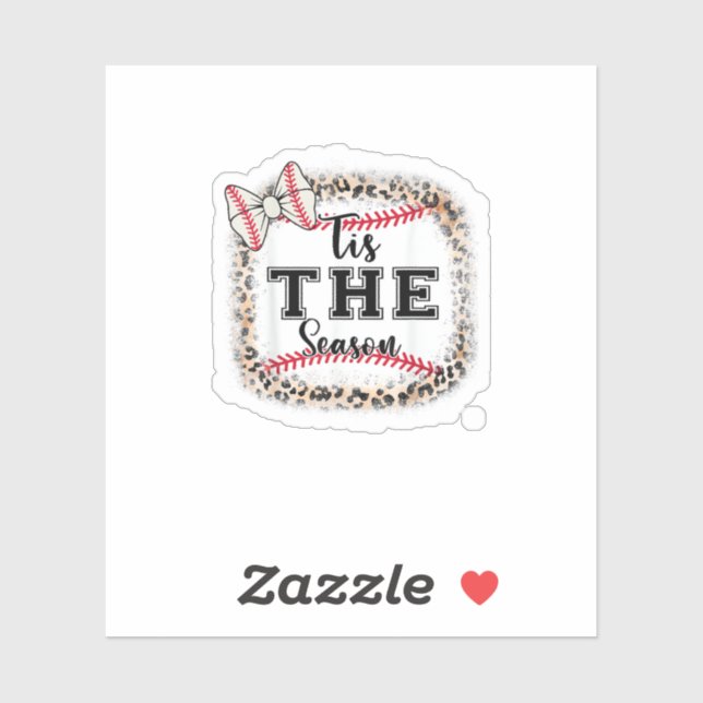 Pegatina Cute Baseball Tis The Season Mom Sister Toddler Gi (Hoja)