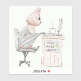 Pegatina Cute Bat en la oficina