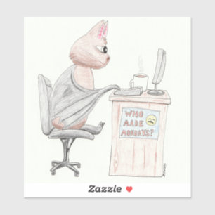 Pegatina Cute Bat en la oficina