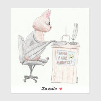 Pegatina Cute Bat en la oficina