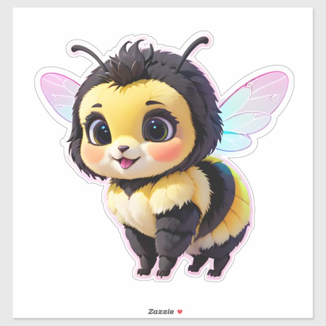 Pegatina Cute Bee (Hoja)