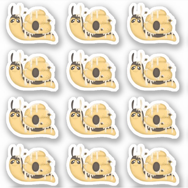 Pegatina Cute Bee Hive and Honey Snail Stickers (Anverso)