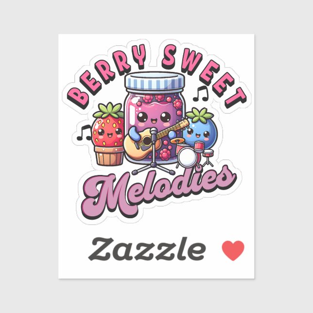 Pegatina Cute Berries Jamming Sweet Melodies (Hoja)
