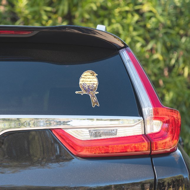 Pegatina Cute Bird with Music Notes Customize  (Lado del coche)