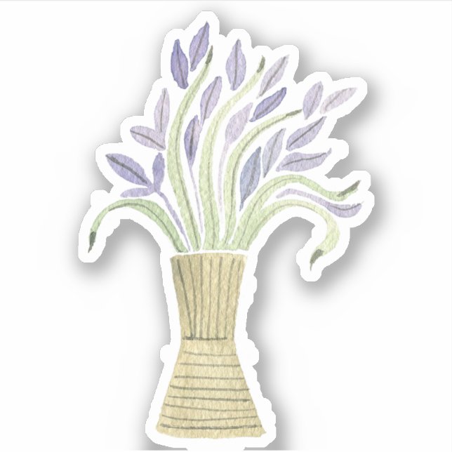 Pegatina Cute Bonito Lavender Floral (Anverso)