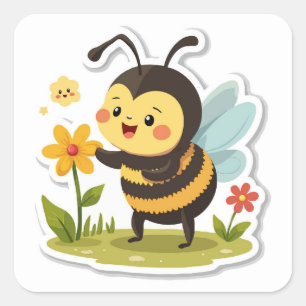 Pegatina Cute Bumblebee - Pollinador Springtime