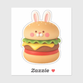 Pegatina Cute Bunny Burger Character Custom Sticker