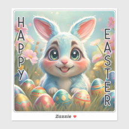 Pegatina Cute Bunny Happy Eastre