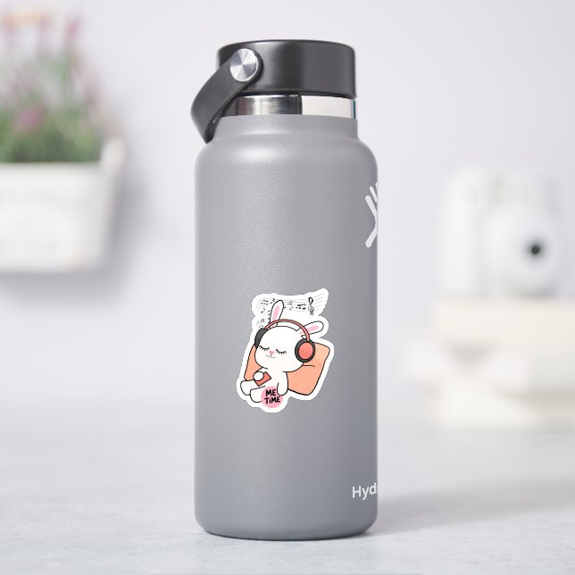 Pegatina Cute Bunny “Me Time” Sticker  (hidrofrasco)