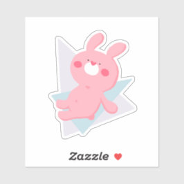 Pegatina Cute bunny with heart nose
