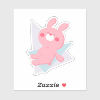 Pegatina Cute bunny with heart nose