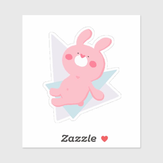 Pegatina Cute bunny with heart nose (Hoja)