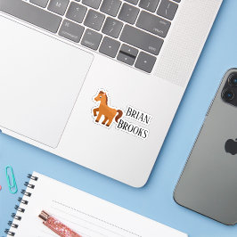 Pegatina Cute caballo pequeño nombre personalizado