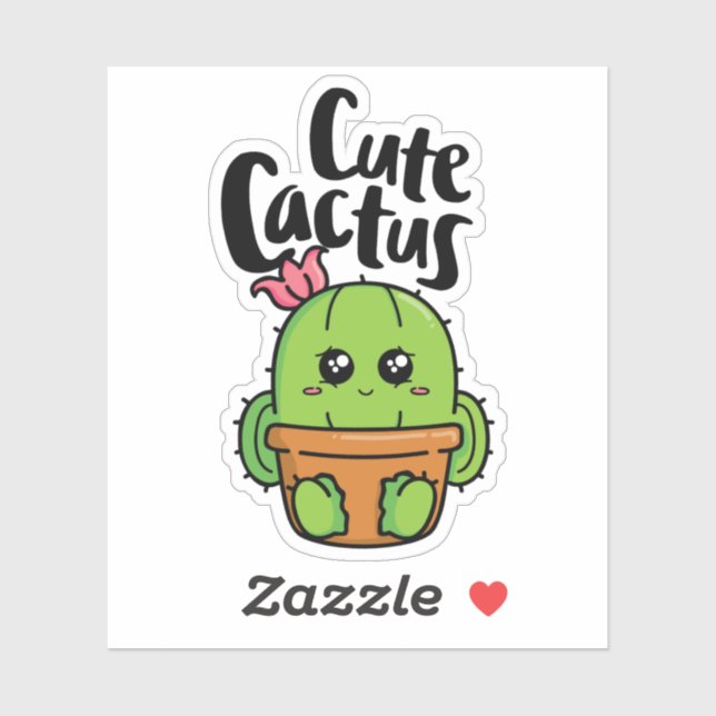 Pegatina Cute cactus (Hoja)