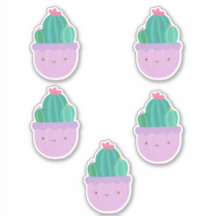 Cute Cactus En Color Pastel