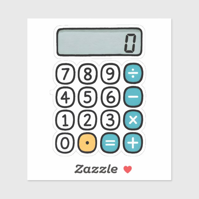 Pegatina Cute Calculator Math Sticker for School (Hoja)