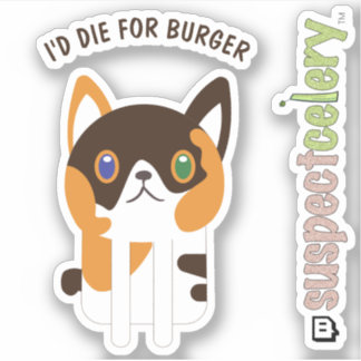 Pegatina Cute Calico Cat / Kitten Line Art