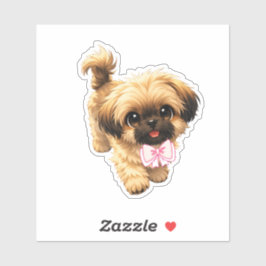 Pegatina Cute Cartoon Shih Tzu Nala Pink Bow Puppy Dog