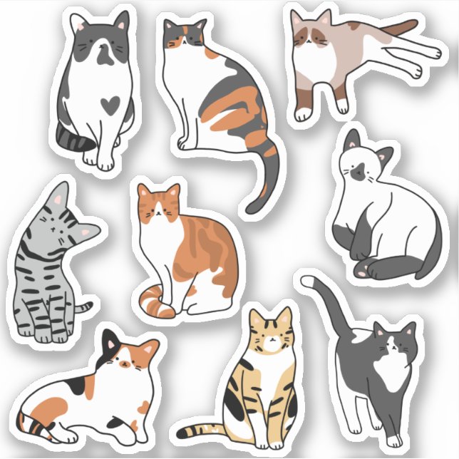 Pegatina Cute Cat (Anverso)