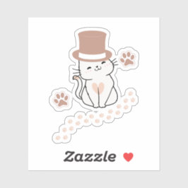 PEGATINA CUTE CAT CAT LOVERS HAT, FLOWER CAT 