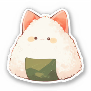 Pegatina Cute Cat Onigiri
