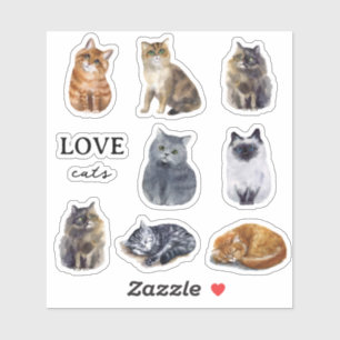 Pegatina Cute Cats Personalizado Ilustrado de Niños
