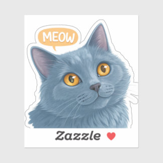 Pegatina Cute Chartreux Cat Face Sticker” | Adorable Plush