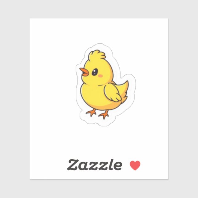 Pegatina Cute Cheeky Easter Chick Yellow Bird (Hoja)