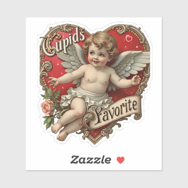 Pegatina Cute cherub San Valentín  (Hoja)