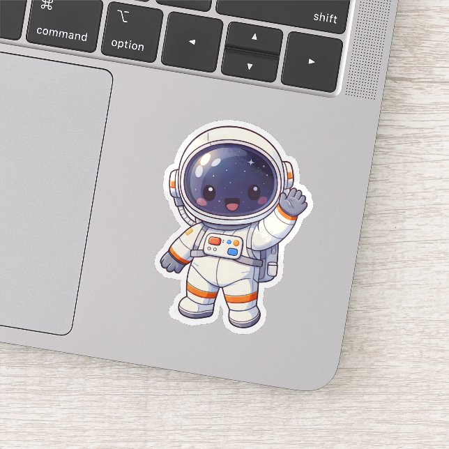 Pegatina Cute Chibi Astronaut Waving Space Sticker (Detalle)