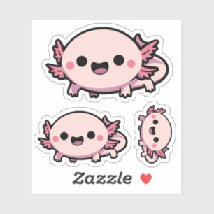 Pegatina Cute Chibi Axolotl