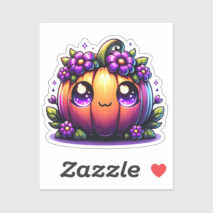 Pegatina Cute Chibi Feliz Calabaza de Halloween
