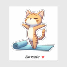 Cute Chibi Gato de yoga