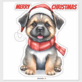 Pegatina Cute Christmas Puppy Sticker | "Merry Christmas"