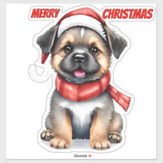 Pegatina Cute Christmas Puppy Sticker | "Merry Christmas"